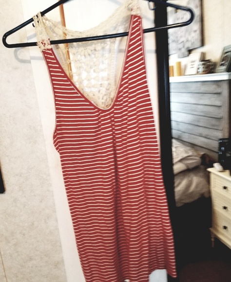 Haani Tops - Striped, laced back tank top Haani Tops - Striped, laced back tank top